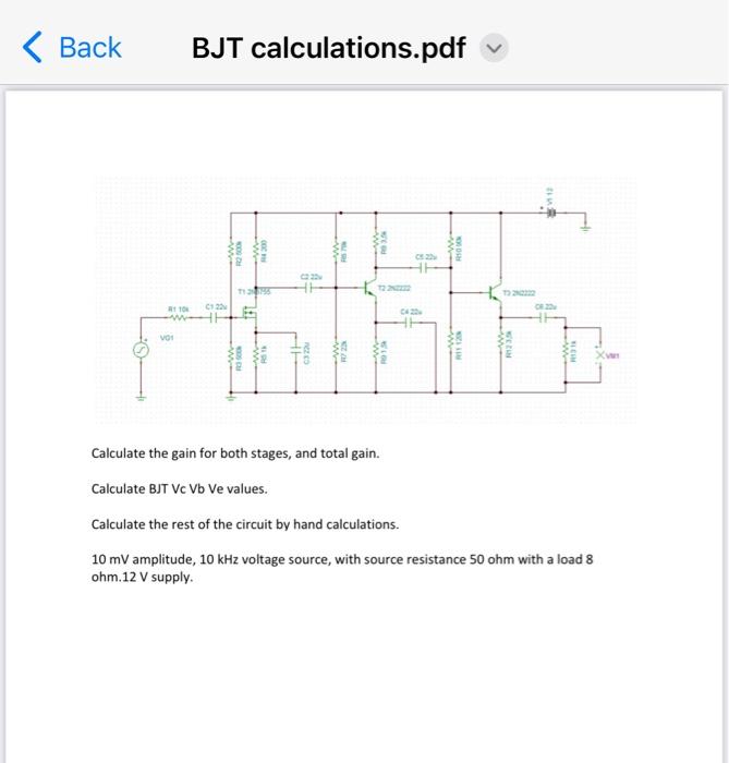 BJT calculations.pdf Calculate the gain for both