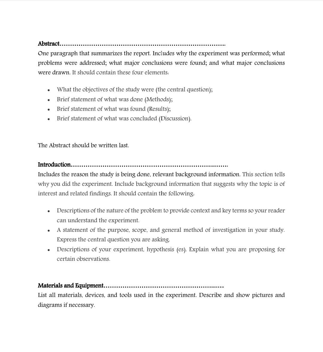 Solved Abstract. One paragraph that summarizes the report. | Chegg.com