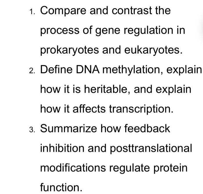Solved 1. Compare and contrast the process of gene | Chegg.com