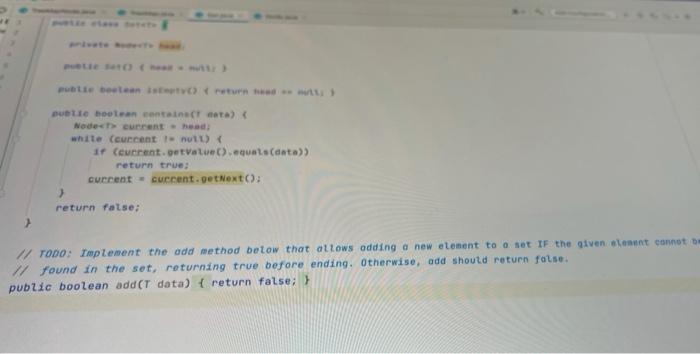Solved putte beaten to return buote boolean contains cata) | Chegg.com