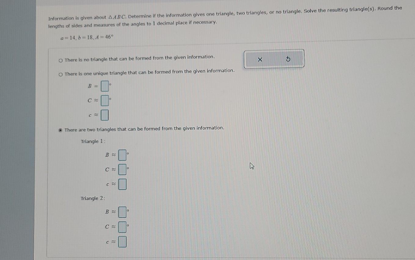 Solved Information is given about A ABC. Determine if the | Chegg.com