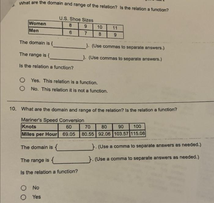 Solved] can you give me the answers to these. domain & RANGe