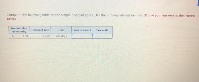 Solved Complete the following table for the simple discount | Chegg.com