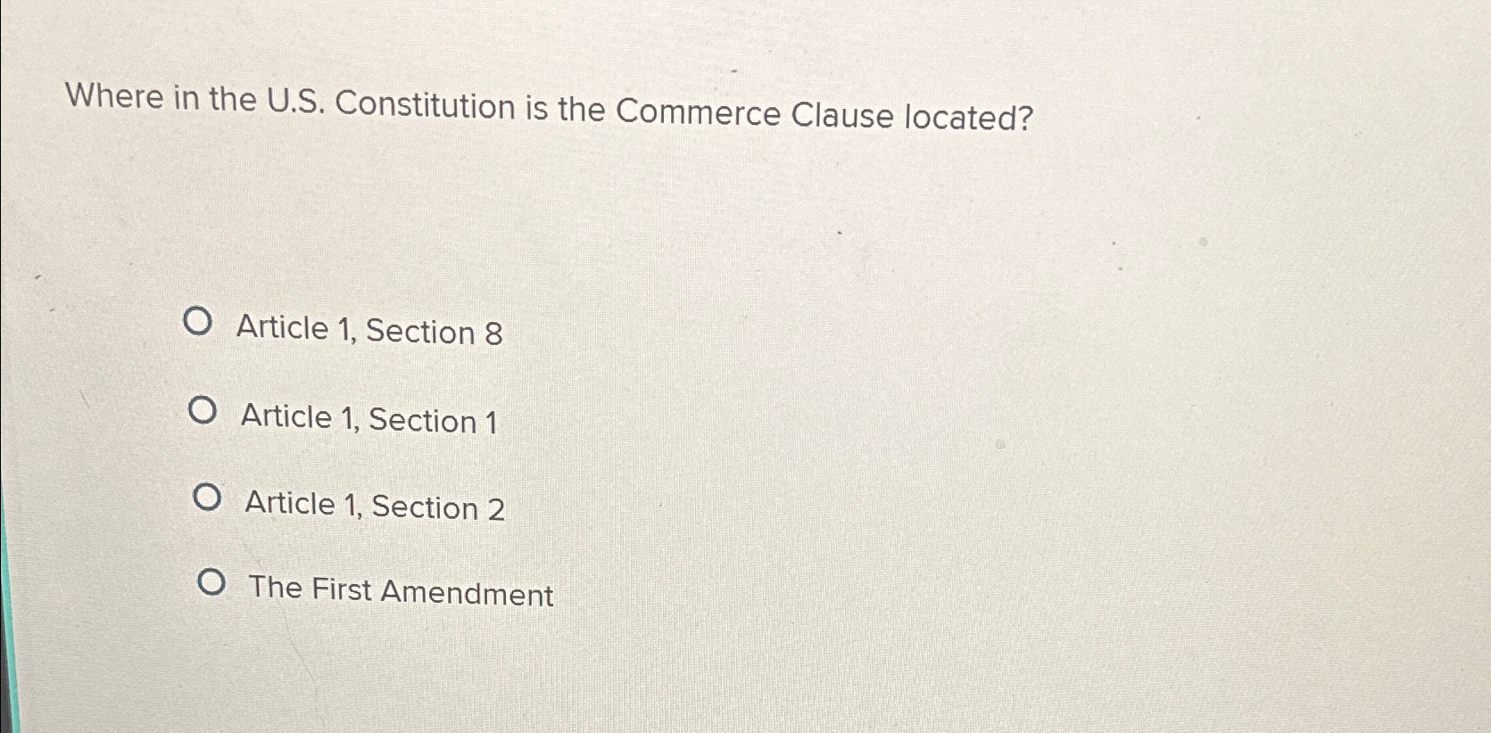 Solved Where in the U.S. ﻿Constitution is the Commerce