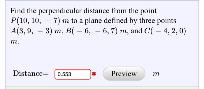 Solved Find The Perpendicular Distance From The Point P(10, | Chegg.com