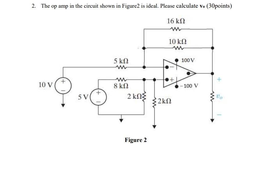 Solved 2. The op amp in the circuit shown in Figure 2 is | Chegg.com