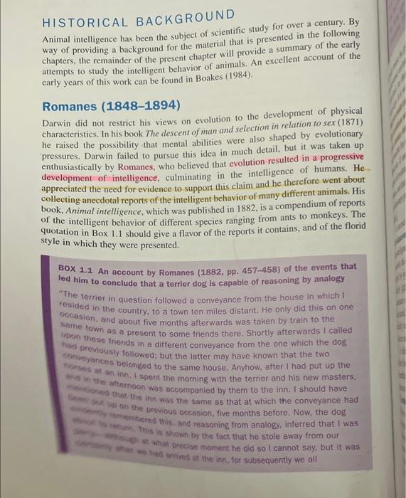 Solved 4. Compare and contrast George Romanes' and Lloyd | Chegg.com