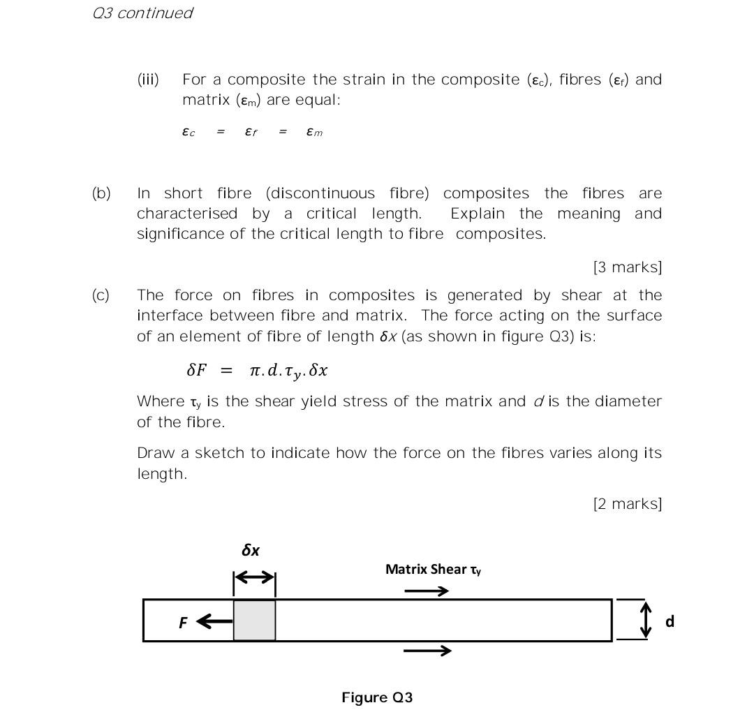 Solved Q3. (a) In a unidirectional Kevlar fibreEpoxy