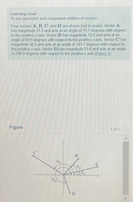 Solved Learning Goal: To use geometric and component | Chegg.com