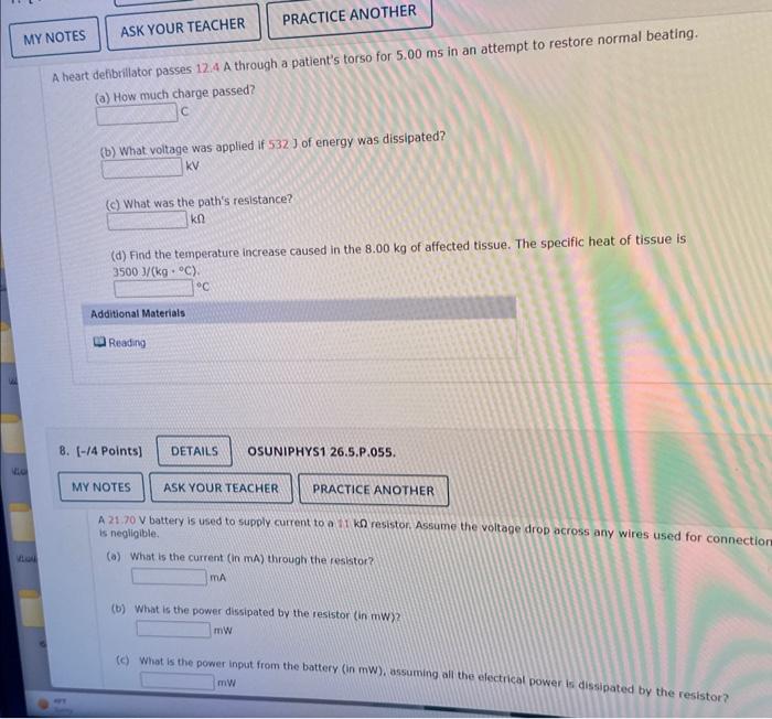 [Solved] both questions please A heart defibrillator passes