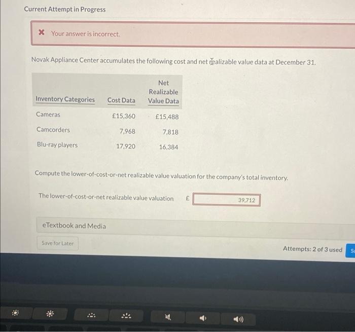 Solved Current Attempt In Progress X Your Answer Is | Chegg.com