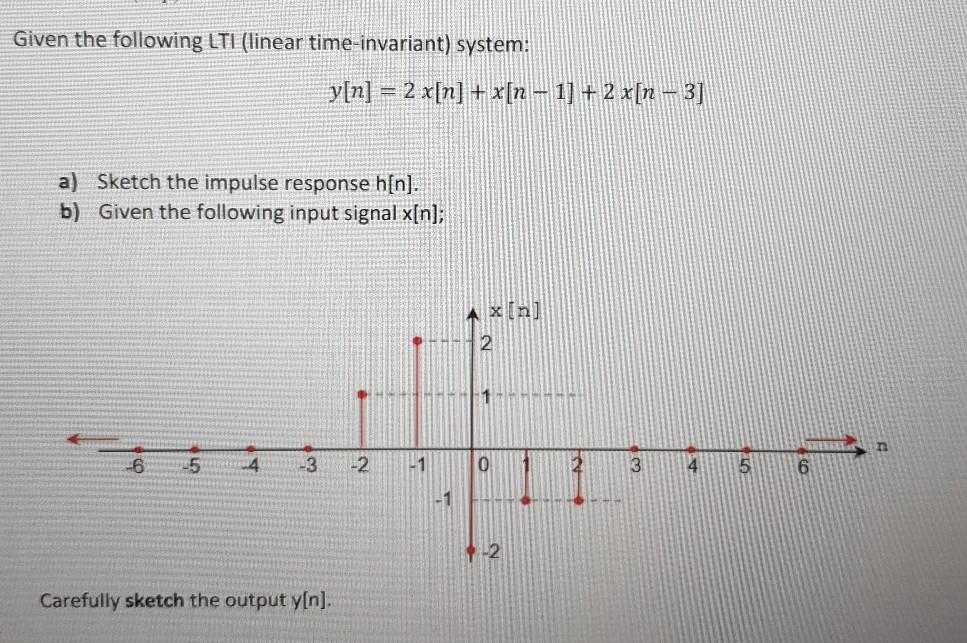 Solved Given the following LTI (linear time-invariant) | Chegg.com