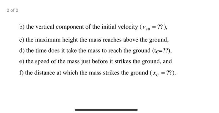 Solved 1 of 2 -Path of the fired mass ). Tower = 15m Xc A | Chegg.com