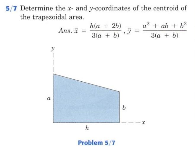 Solved determine the x and y coordinates of the centroid