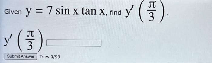 Given \( \mathrm{y}=7 \sin \mathrm{x} \tan \mathrm{x} \), find \( \mathrm{y}^{\prime}\left(\frac{\pi}{3}\right) \). \[ \mathr