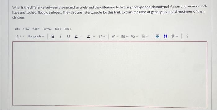 Solved What is the difference between a gene and an allele | Chegg.com