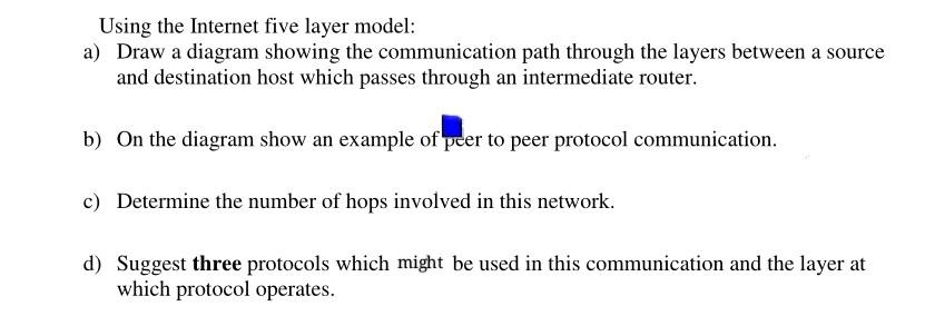 Solved Using the Internet five layer model: a) Draw a | Chegg.com