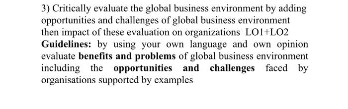 challenges of the business environment