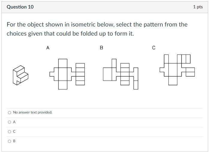 For The Object Shown In Isometric Below, Select The | Chegg.com