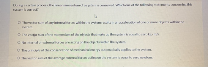 Solved a During a certain process, the linear momentum of a | Chegg.com