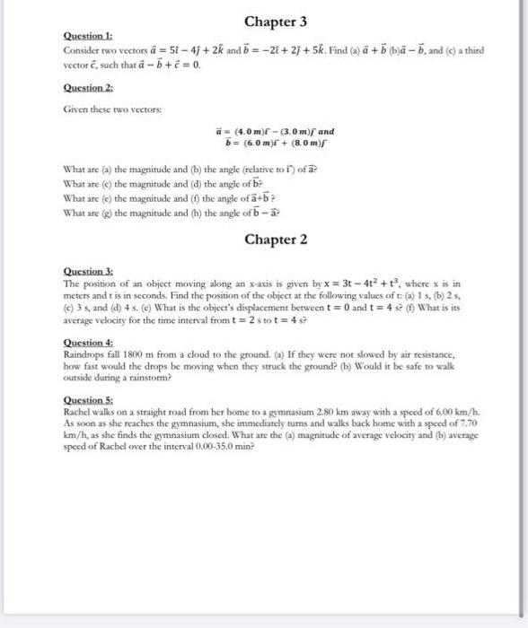 Solved Chapter 3 Question 1 Consider Two Vectors A 58 Chegg Com