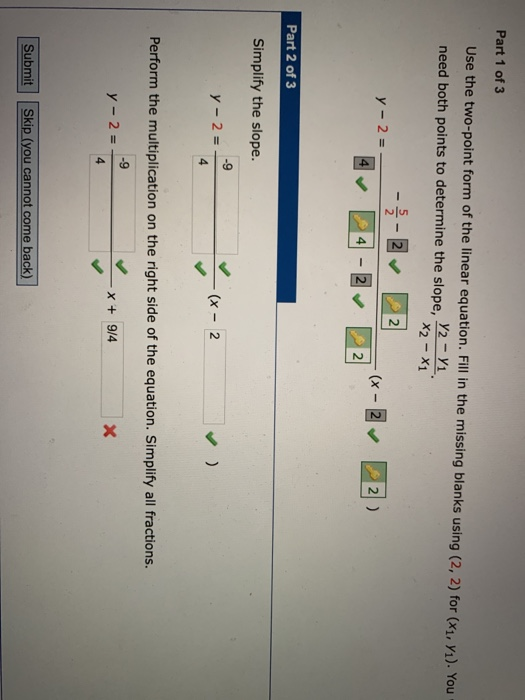 Solved Tutorial Exercise Find the slope-intercept form of | Chegg.com