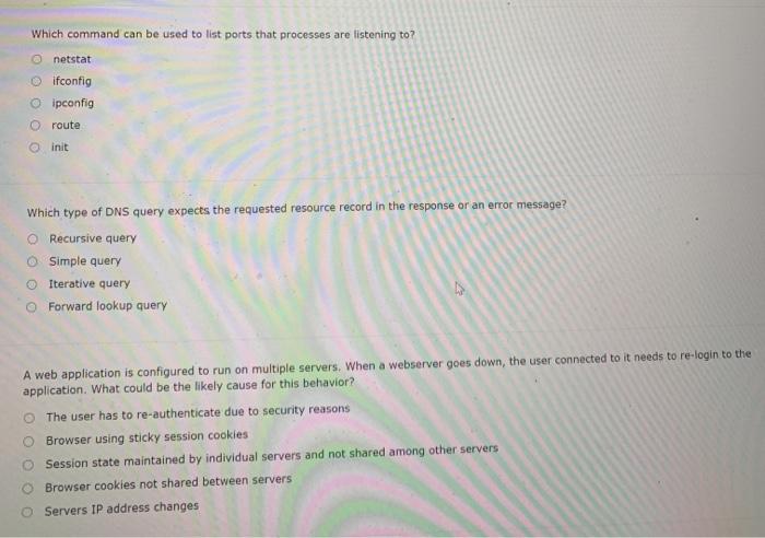 Solved which command can be used to list ports that chegg