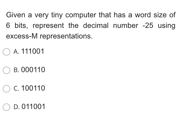 Solved Given a very tiny computer that has a word size of 6 | Chegg.com