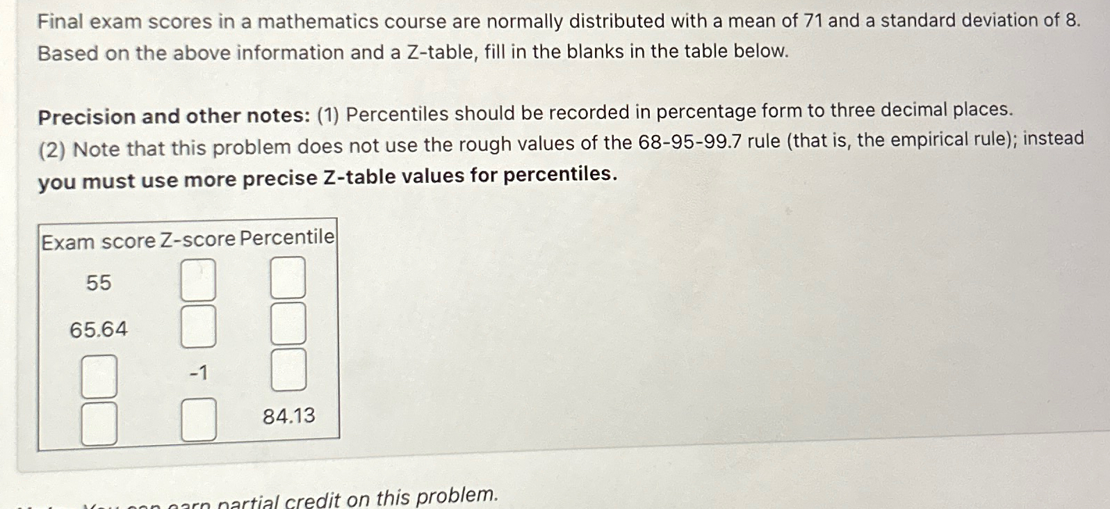 Solved Final exam scores in a mathematics course are | Chegg.com