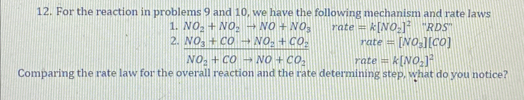 Solved For the reaction in problems 9 ﻿and 10 , ﻿we have the | Chegg.com