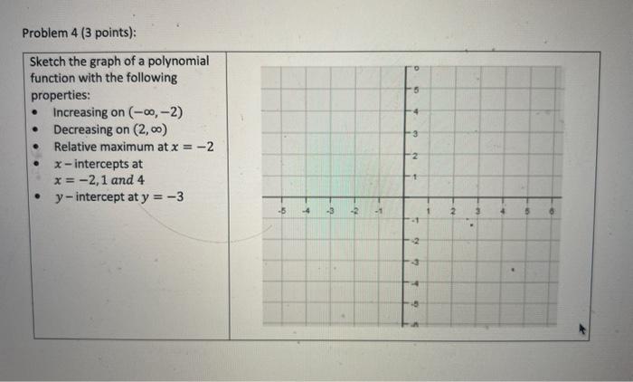 Solved Sketch the graph of a polynomial function with the | Chegg.com
