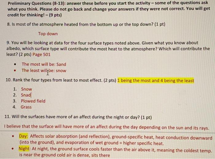 Solved Preliminary Questions 8 13 Answer These Before You Chegg Com