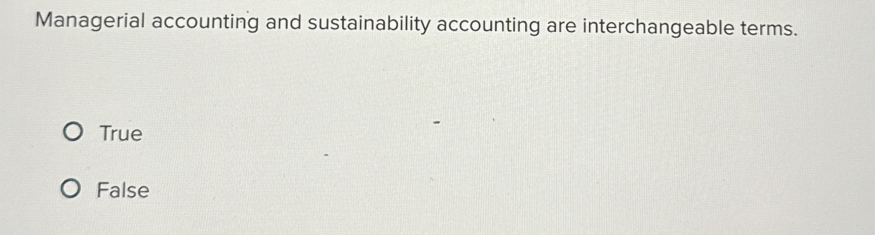 Solved Managerial accounting and sustainability accounting | Chegg.com