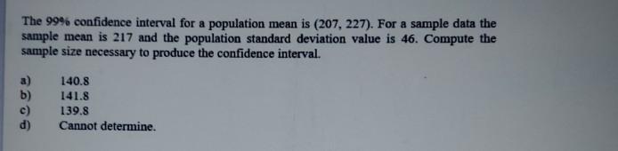 Solved The 99% confidence interval for a population mean is | Chegg.com