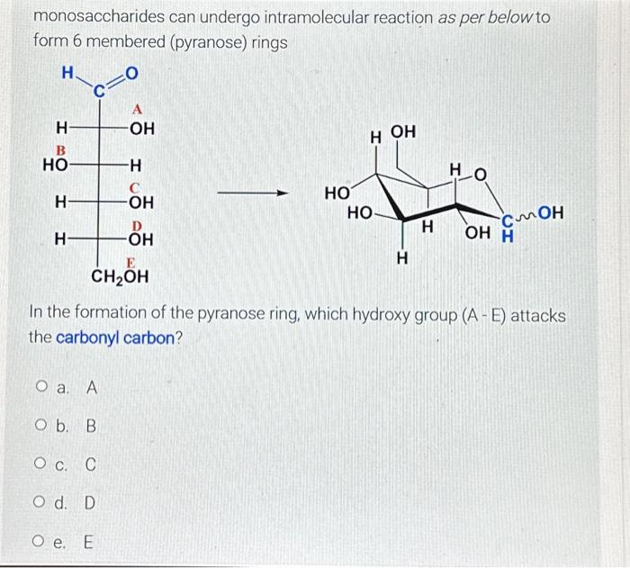 Solved monosaccharides can undergo intramolecular reaction | Chegg.com