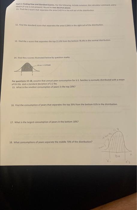 Solved Part B: Normal Distribution Probabilities. For all | Chegg.com