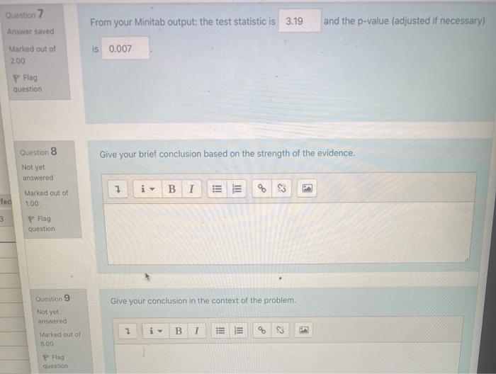 Solved Question 7 From your Minitab output: the test | Chegg.com