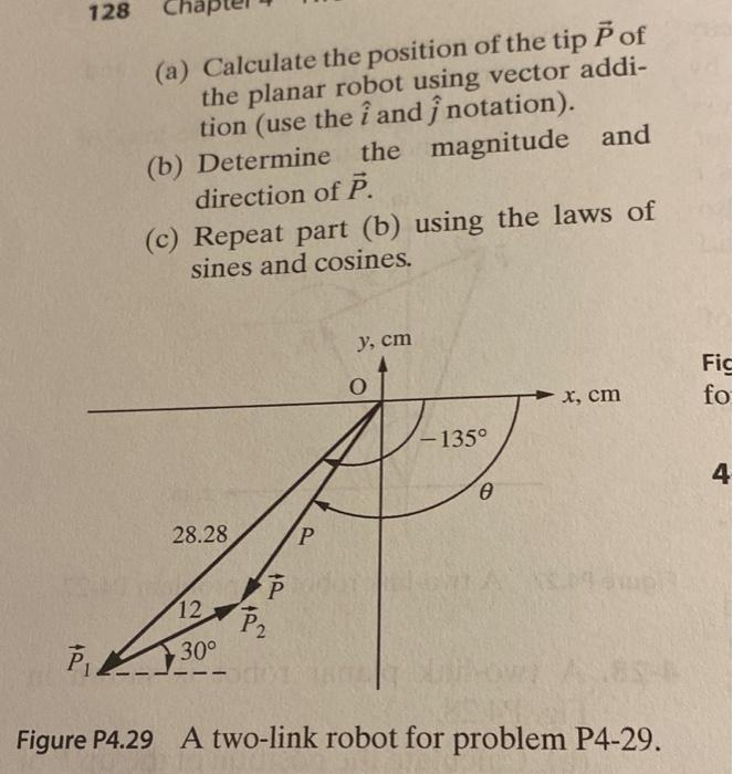 Solved 4-29. A two-link planar robot is shown in Fig. | Chegg.com