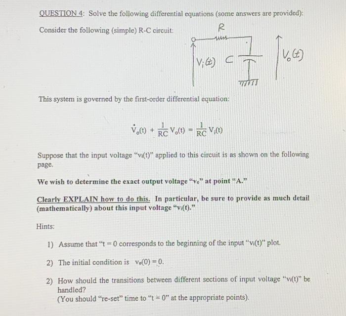 Solved QUESTION 4: Solve The Following Differential | Chegg.com