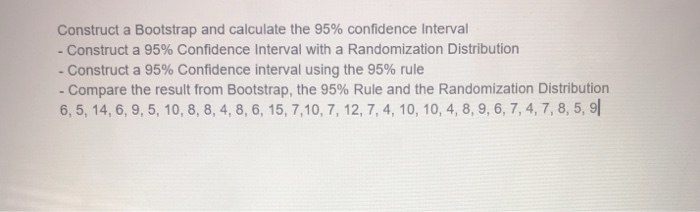 Solved Construct A Bootstrap And Calculate The 95% | Chegg.com