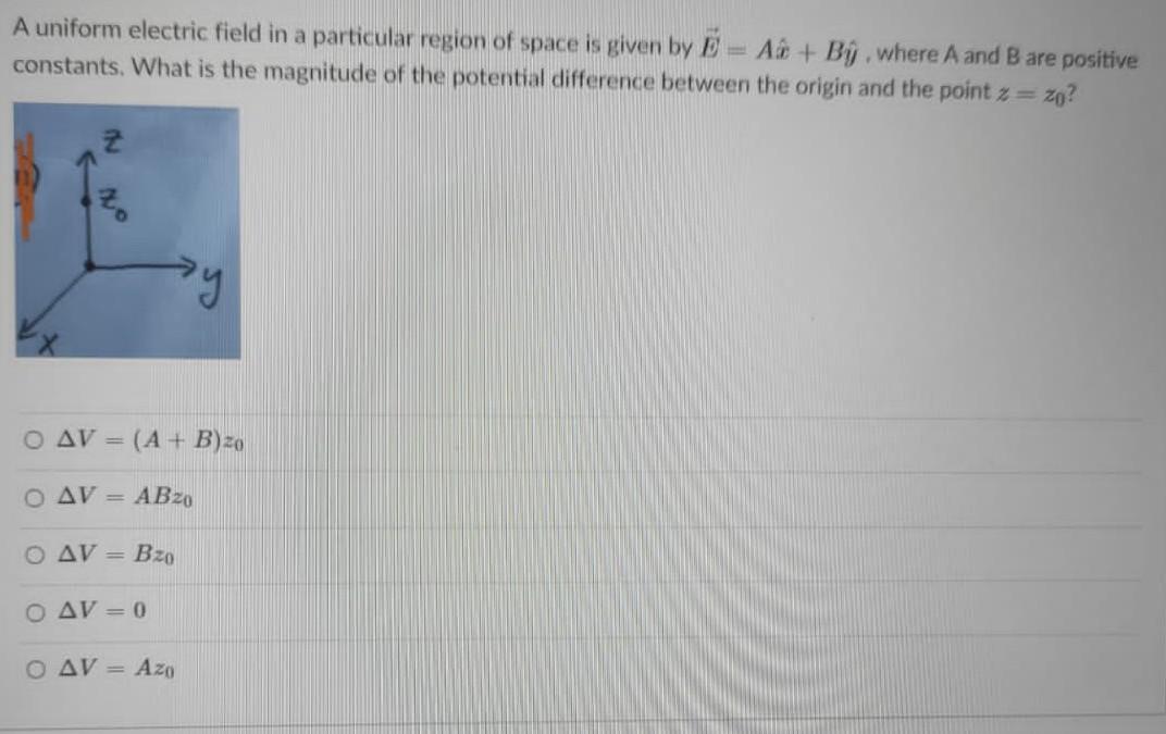 Solved A uniform electric field in a particular region of | Chegg.com