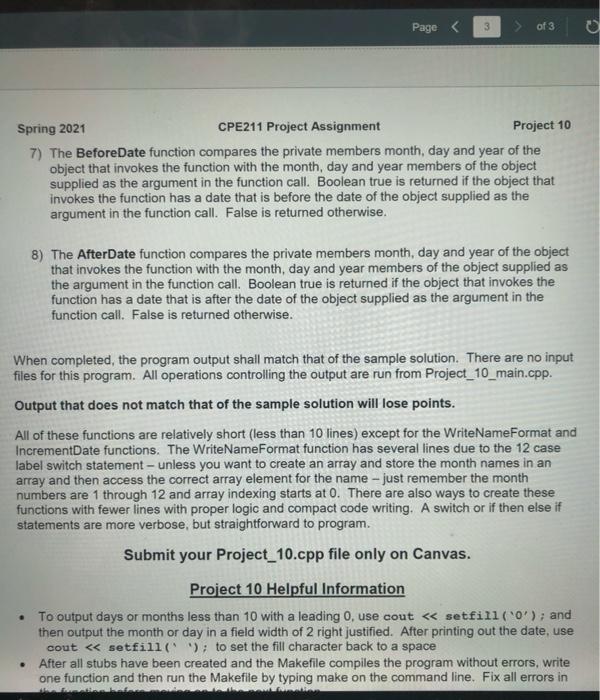 Solved Spring 2021 CPE211 Project Assignment Project 10 | Chegg.com