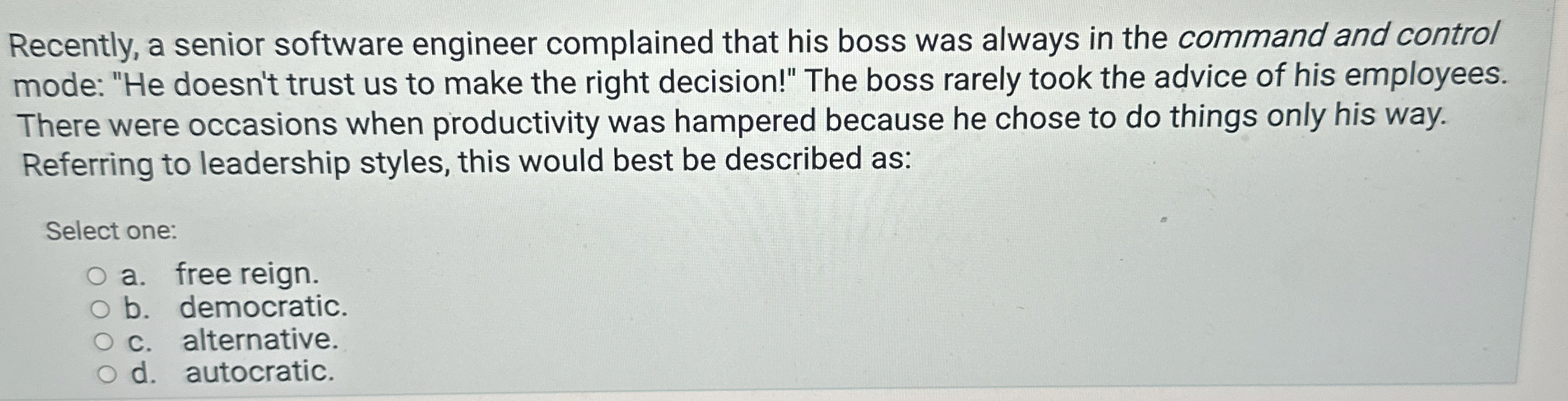 Solved Recently, a senior software engineer complained that | Chegg.com