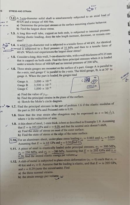 Solved 14 16 STRESS AND STRAIN vi 1 event 1.2 A | Chegg.com