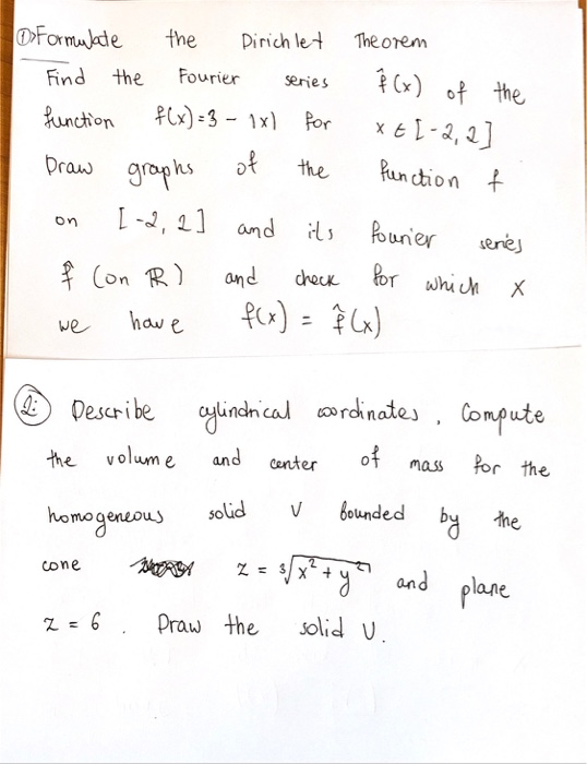 Solved The Dirichlet Theorem Formulate Find The Function Chegg Com