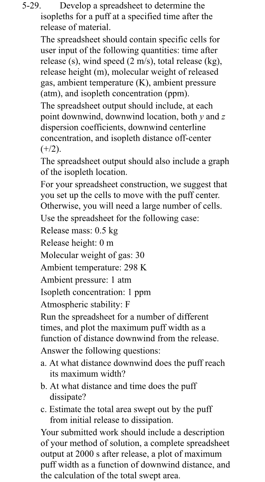 Solved 5-29. ﻿Develop a spreadsheet to determine the | Chegg.com