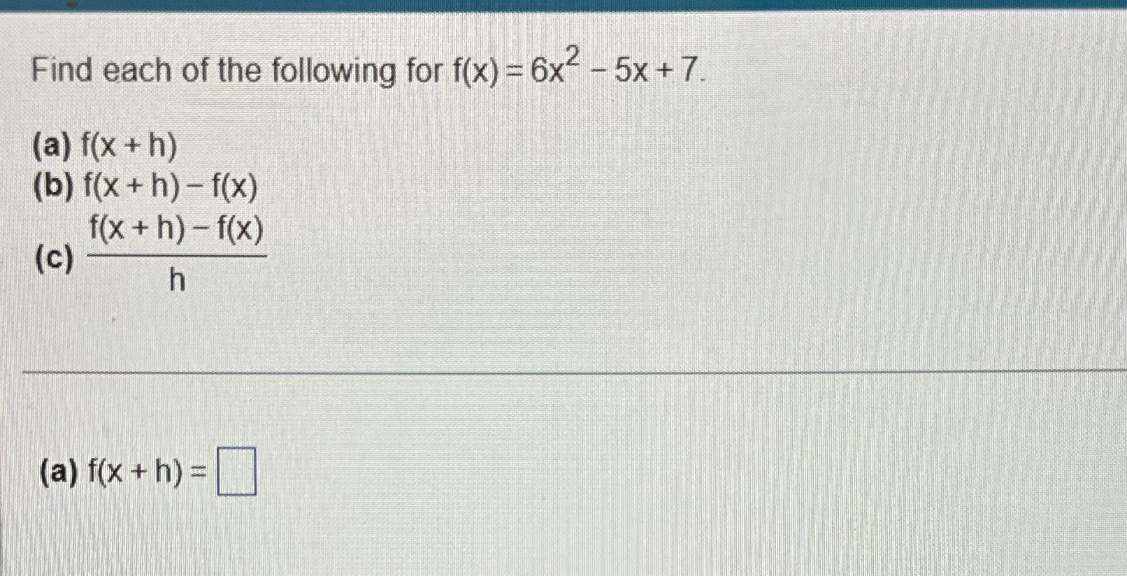 Solved Find Each Of The Following For