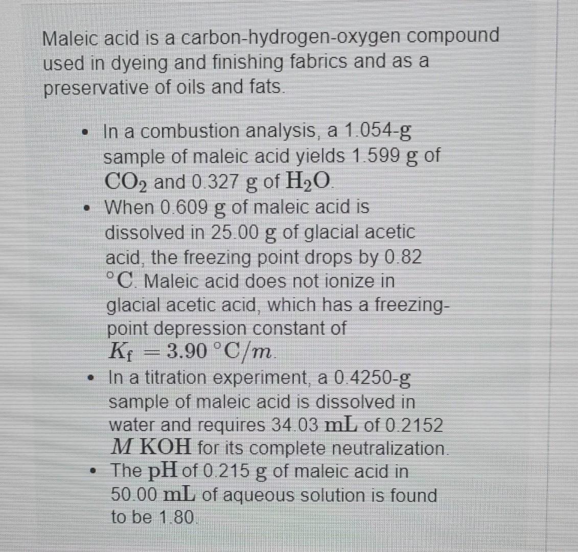 Solved aleic acid is a carbon-hydrogen-oxygen compoun sed in | Chegg.com