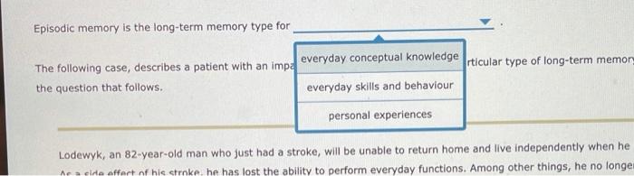 Solved Memory 17. Types of long-term Memory Complete the | Chegg.com