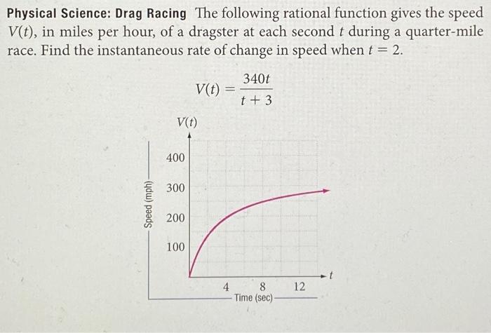 Solved Physical Science: Drag Racing The following rational | Chegg.com